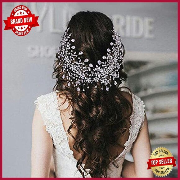Silver Rhinestone Wedding Tiara Bridal Hair Comb Accessory main image 4
